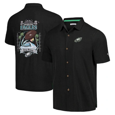 Tommy Bahama Black Philadelphia Eagles Tidal Kickoff Camp Button-up Shirt
