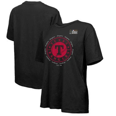 Majestic Threads Black Texas Rangers 2023 World Series Champions Oversized T-shirt