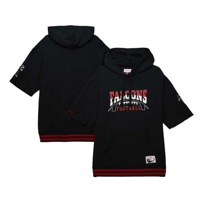 Mitchell & Ness Black Atlanta Falcons Pre-game Short Sleeve Pullover Hoodie