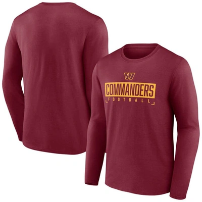 Fanatics Branded Burgundy Washington Commanders Big & Tall Wordmark Long Sleeve T-shirt