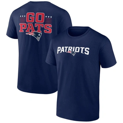 Profile Men's  Navy New England Patriots Big And Tall Two-sided T-shirt