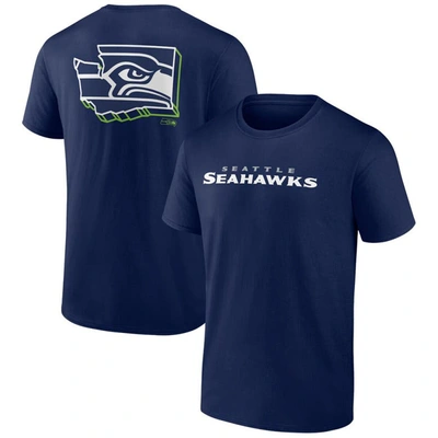 PROFILE PROFILE COLLEGE NAVY SEATTLE SEAHAWKS BIG & TALL TWO-SIDED T-SHIRT