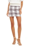 English Factory Women's Multi Gingham Knit Mini Skirt In Grey Multi