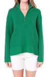 English Factory Women's Zip Collared Sweater In Green