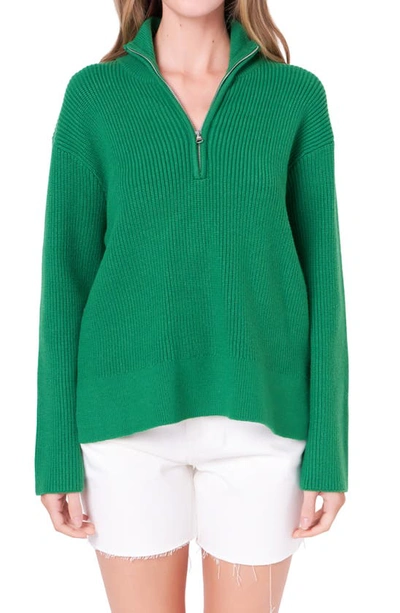 English Factory Women's Zip Collared Jumper In Green