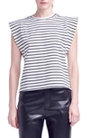 ENGLISH FACTORY STRIPE EXTENDED SHOULDER T-SHIRT