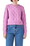 English Factory Women's Cable-knit Sweater In Pink