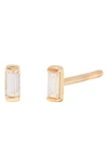 BROOK & YORK CHLOE BAGUETTE WHITE TOPAZ STUD EARRINGS