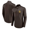 Fanatics Branded Brown San Diego Padres Quarterback Quarter-zip Top In Brown