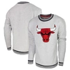 STADIUM ESSENTIALS STADIUM ESSENTIALS HEATHER GRAY CHICAGO BULLS CLUB LEVEL PULLOVER SWEATSHIRT