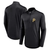Fanatics Branded Black Pittsburgh Pirates Quarterback Quarter-zip Top In Black