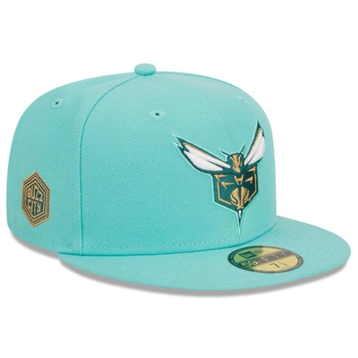 New Era Men's  Turquoise Charlotte Hornets 2023/24 City Edition Alternate 9fifty Snapback Adjustable In Teal/purple