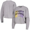 THE WILD COLLECTIVE THE WILD COLLECTIVE  GRAY LOS ANGELES LAKERS BAND CROPPED LONG SLEEVE T-SHIRT