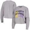 The Wild Collective Gray Los Angeles Lakers Band Cropped Long Sleeve T-shirt In Gray