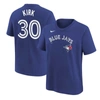 NIKE YOUTH NIKE ALEJANDRO KIRK ROYAL TORONTO BLUE JAYS PLAYER NAME & NUMBER T-SHIRT