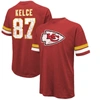 Majestic Men's  Threads Travis Kelce Red Distressed Kansas City Chiefs Name And Number Oversize Fit T In Red