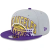 New Era Men's  Gray, Purple Los Angeles Lakers Tip-off Two-tone 9fifty Snapback Hat In Gray