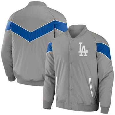 Darius Rucker Collection By Fanatics Grey Los Angeles Dodgers Baseball Raglan Full-snap Jacket