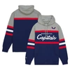 Mitchell & Ness Men's  Navy, Gray Washington Capitals Head Coach Pullover Hoodie In Navy