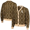 PLEASURES PLEASURES BROWN CHICAGO WHITE SOX CHEETAH CARDIGAN BUTTON-UP SWEATER