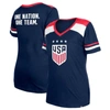 5TH AND OCEAN BY NEW ERA 5TH & OCEAN BY NEW ERA NAVY USWNT ATHLEISURE V-NECK T-SHIRT