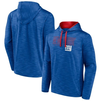 FANATICS FANATICS BRANDED HEATHER ROYAL NEW YORK GIANTS HOOK AND LADDER PULLOVER HOODIE