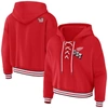 Wear By Erin Andrews Red Detroit Red Wings Lace-up Pullover Hoodie In Red