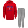 OUTERSTUFF INFANT RED/HEATHER GRAY PHILADELPHIA PHILLIES PLAY BY PLAY PULLOVER HOODIE & PANTS SET