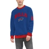 TOMMY HILFIGER TOMMY HILFIGER ROYAL BUFFALO BILLS REESE RAGLAN TRI-BLEND PULLOVER SWEATSHIRT