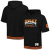 Mitchell & Ness Men's  Black Cincinnati Bengals Pre-game Short Sleeve Pullover Hoodie In Black