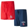 CONCEPTS SPORT CONCEPTS SPORT RED/NAVY ST. LOUIS CARDINALS TWO-PACK METER SLEEP SHORTS