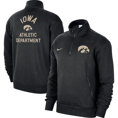 Nike Men's  Black Iowa Hawkeyes Campus Athletic Department Quarter-zip Sweatshirt