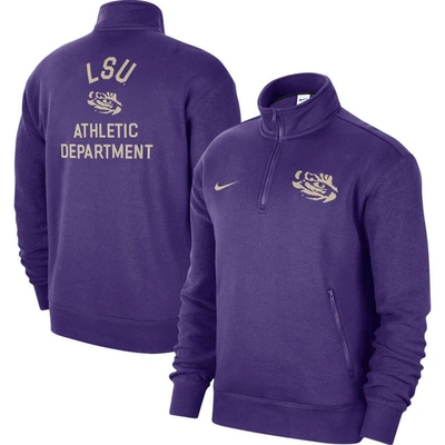 Nike Men's  Purple Lsu Tigers Campus Athletic Department Quarter-zip Sweatshirt