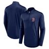 Fanatics Branded Navy Boston Red Sox Quarterback Quarter-zip Top In Navy