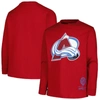 MITCHELL & NESS YOUTH MITCHELL & NESS GARNET COLORADO AVALANCHE THROWBACK LOGO LONG SLEEVE T-SHIRT