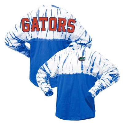 Spirit Jersey Women's Royal Florida Gators Tie-dye Long Sleeve Jersey T-shirt