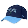Fanatics Branded Deep Sea Blue/light Blue Seattle Kraken Fundamental 2-tone Flex Hat In Navy