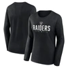 Fanatics Branded Black Las Vegas Raiders Plus Size Foiled Play Long Sleeve T-shirt In Black