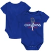 FANATICS INFANT FANATICS BRANDED ROYAL TEXAS RANGERS 2023 WORLD SERIES CHAMPIONS OFFICIAL LOGO T-SHIRT