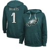 MAJESTIC MAJESTIC THREADS JALEN HURTS MIDNIGHT GREEN PHILADELPHIA EAGLES NAME & NUMBER TRI-BLEND PULLOVER HOO
