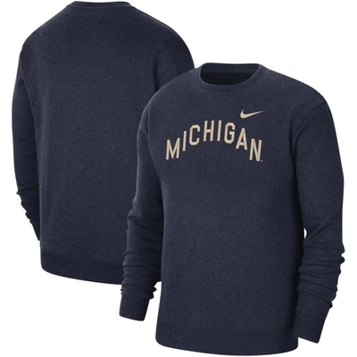 Nike Michigan  Men's College Crew-neck Sweatshirt In Blue