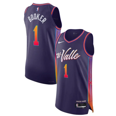 Nike Devin Booker Phoenix Suns 2023/24 City Edition  Men's Dri-fit Adv Nba Authentic Jersey In Purple