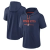 NIKE NIKE NAVY HOUSTON ASTROS CITY CONNECT SHORT SLEEVE PULLOVER HOODIE