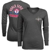 Majestic Threads Charcoal Texas Rangers 2023 World Series Champions Power Play Tri-blend Long Sleeve In Charcoal