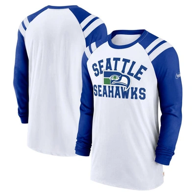 Nike Seattle Seahawks Classic Arc Fashion  Men's Nfl Long-sleeve T-shirt In White