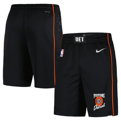 Nike Detroit Pistons 2023/24 City Edition  Men's Dri-fit Nba Swingman Shorts In Black