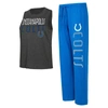 Concepts Sport Women's  Royal, Black Distressed Indianapolis Colts Muscle Tank Top And Pants Lounge S In Royal