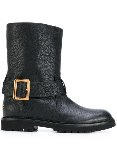 Bally Textured Buckle Boots