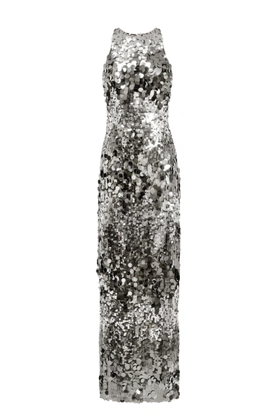 Milla Lumière Maxi Dress Covered In Sequins In Silver