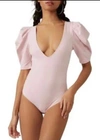 FREE PEOPLE VA VA VOOP BODYSUIT IN SOFT PINK